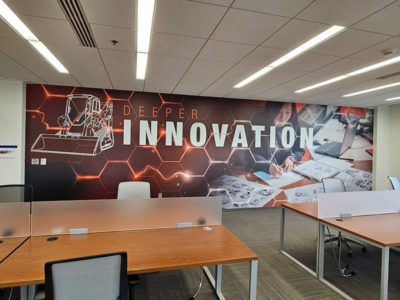 Wall wrap graphics and office branding vinyl signage Sydney